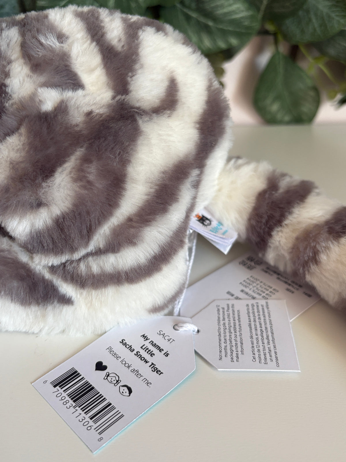 Jellycat Little Sacha Snow Tiger