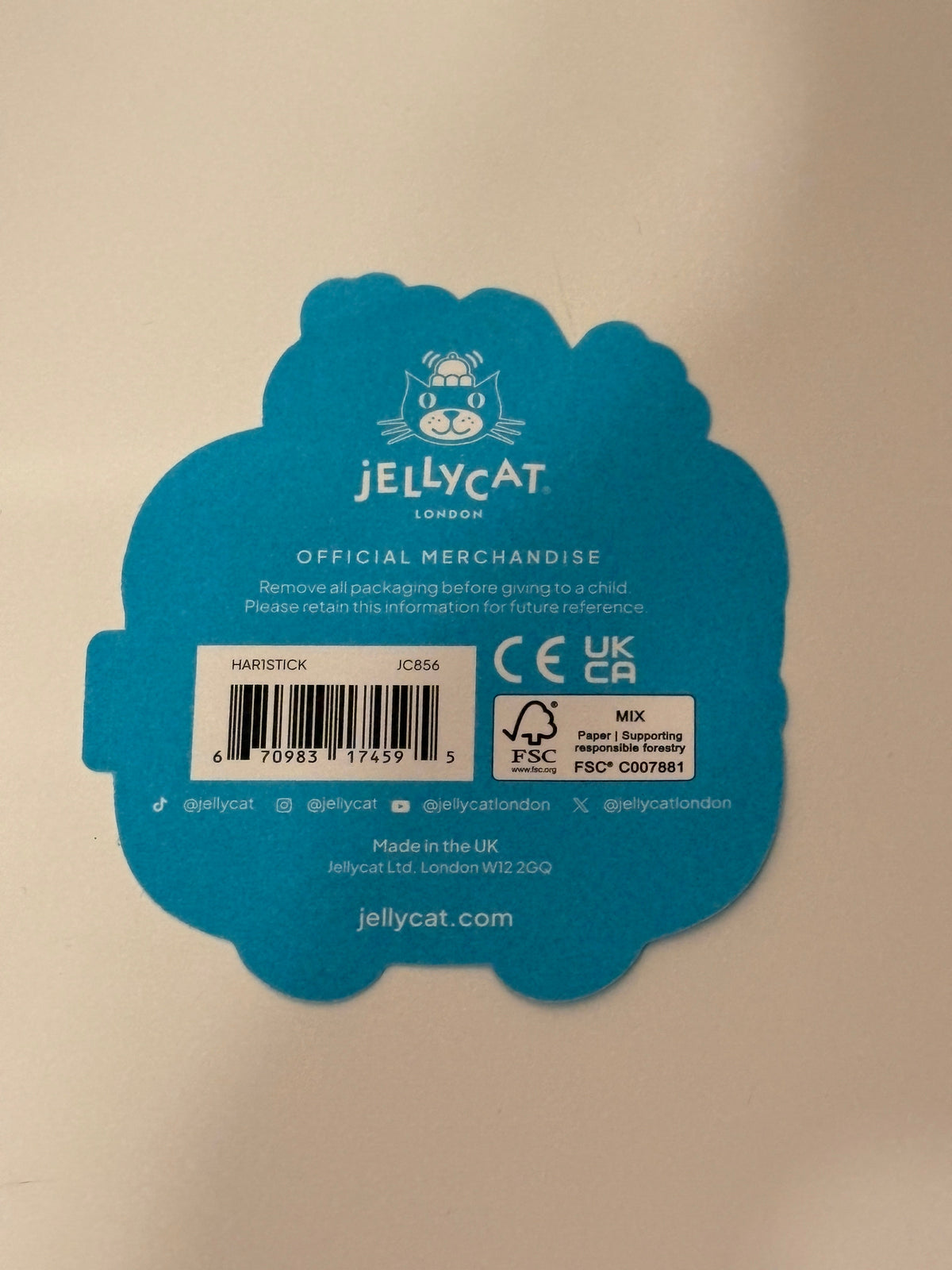 Jellycat Glacy Cake Sticker UK Exclusive
