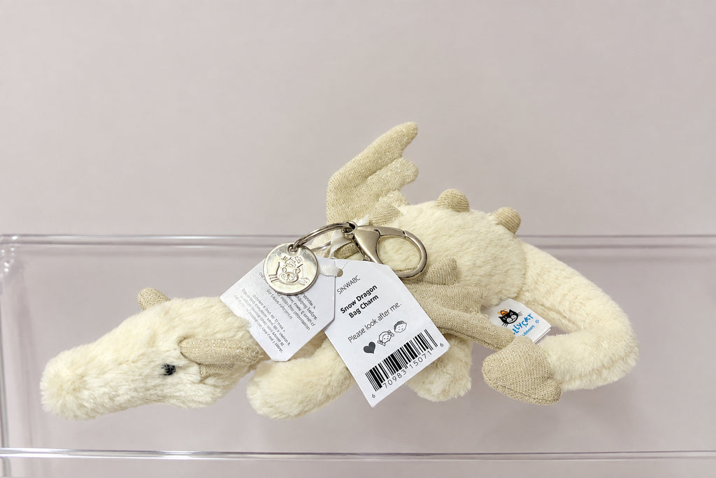 Jellycat Snow Dragon Bag Charm