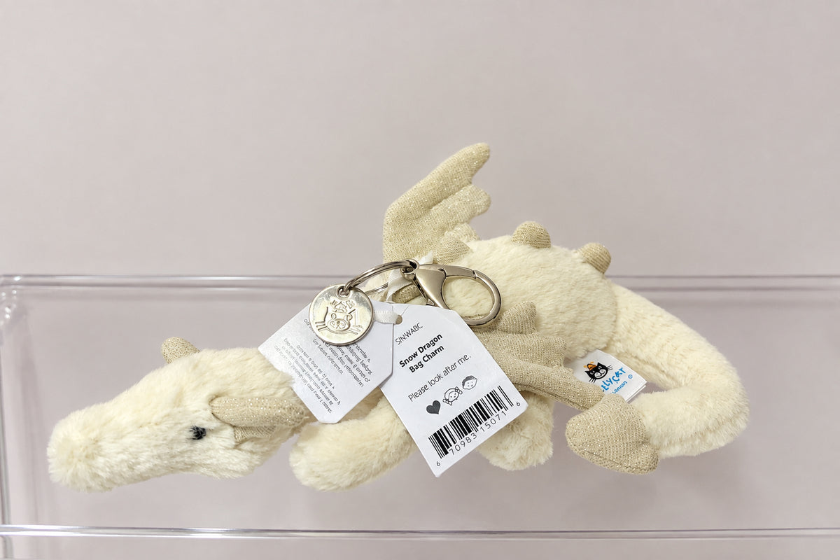 Jellycat Snow Dragon Bag Charm