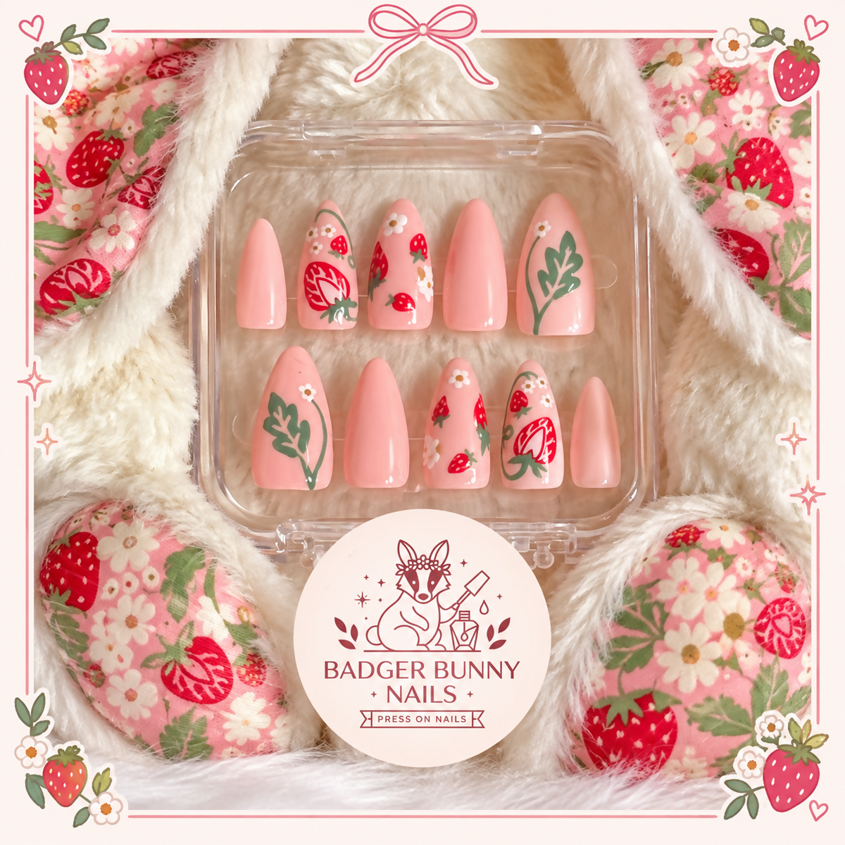 Berry Blossom Press On Nails